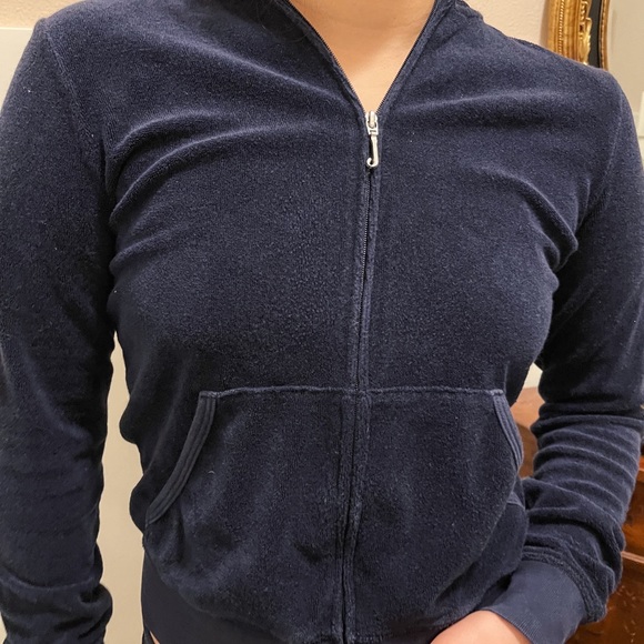 Juicy Couture VTG Y2K Hippie Tracksuit Set navy retro - Picture 12 of 12